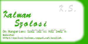 kalman szolosi business card